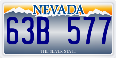 NV license plate 63B577