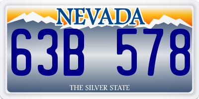NV license plate 63B578