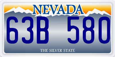 NV license plate 63B580