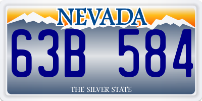 NV license plate 63B584