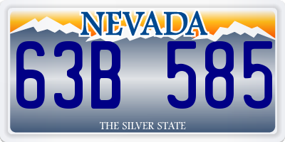 NV license plate 63B585