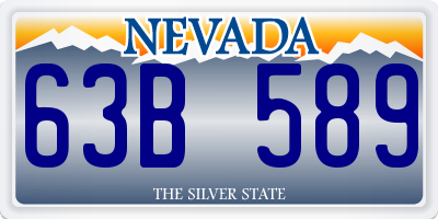 NV license plate 63B589