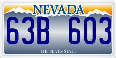 NV license plate 63B603