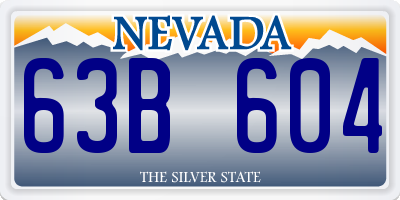 NV license plate 63B604