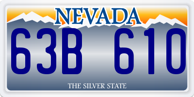 NV license plate 63B610
