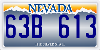 NV license plate 63B613