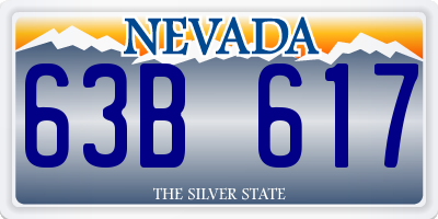 NV license plate 63B617
