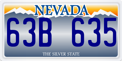 NV license plate 63B635