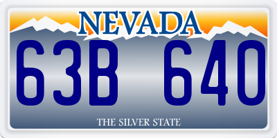 NV license plate 63B640