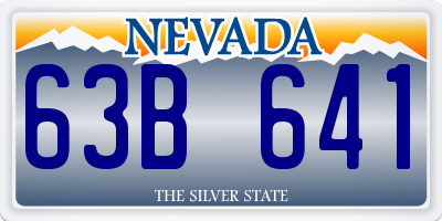 NV license plate 63B641