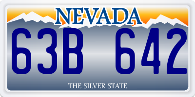NV license plate 63B642