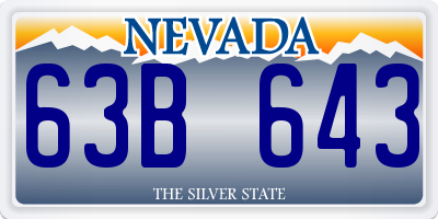 NV license plate 63B643