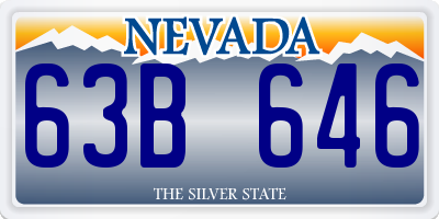 NV license plate 63B646