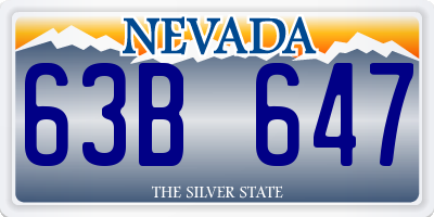 NV license plate 63B647