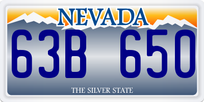NV license plate 63B650