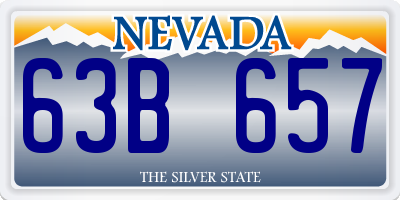 NV license plate 63B657