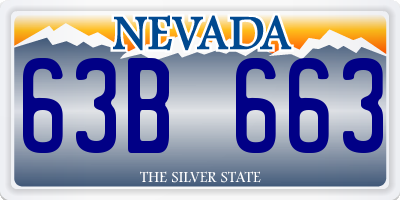 NV license plate 63B663