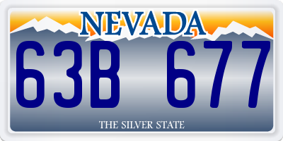 NV license plate 63B677