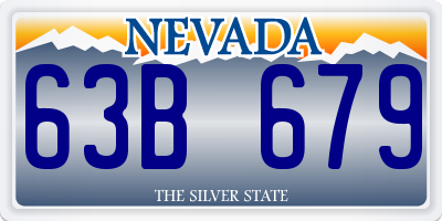 NV license plate 63B679