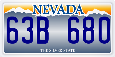 NV license plate 63B680
