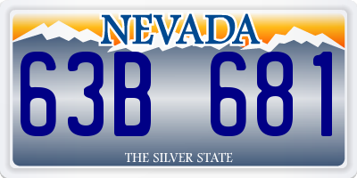 NV license plate 63B681