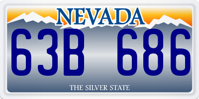 NV license plate 63B686
