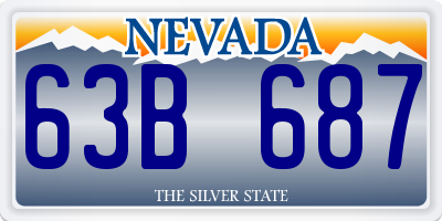 NV license plate 63B687