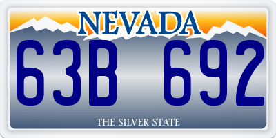 NV license plate 63B692