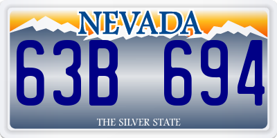 NV license plate 63B694