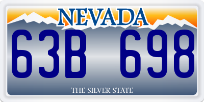 NV license plate 63B698
