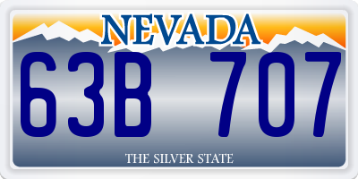 NV license plate 63B707