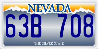 NV license plate 63B708