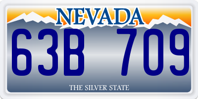 NV license plate 63B709