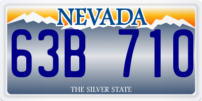 NV license plate 63B710