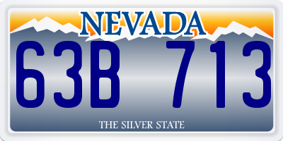 NV license plate 63B713