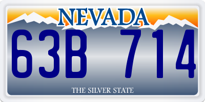 NV license plate 63B714