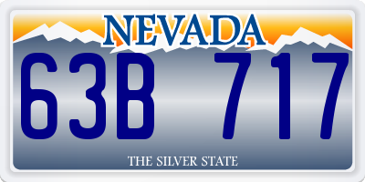 NV license plate 63B717