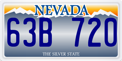 NV license plate 63B720