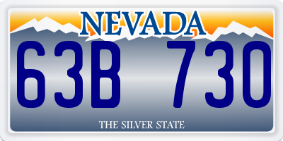 NV license plate 63B730