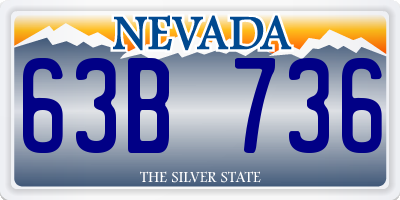 NV license plate 63B736