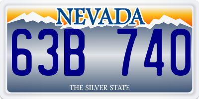 NV license plate 63B740