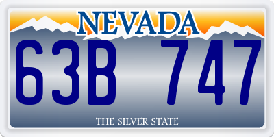 NV license plate 63B747