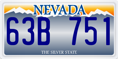 NV license plate 63B751