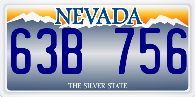 NV license plate 63B756