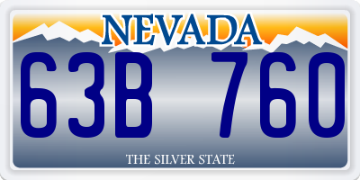 NV license plate 63B760