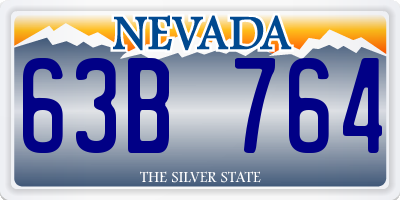 NV license plate 63B764