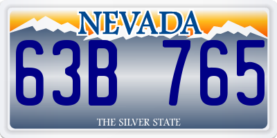 NV license plate 63B765
