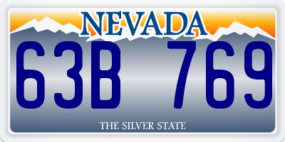 NV license plate 63B769