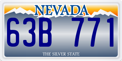 NV license plate 63B771