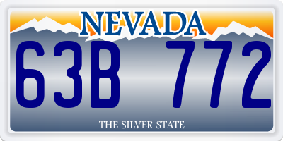 NV license plate 63B772